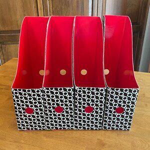 Set of 4 magazine/book/file cardboard holders